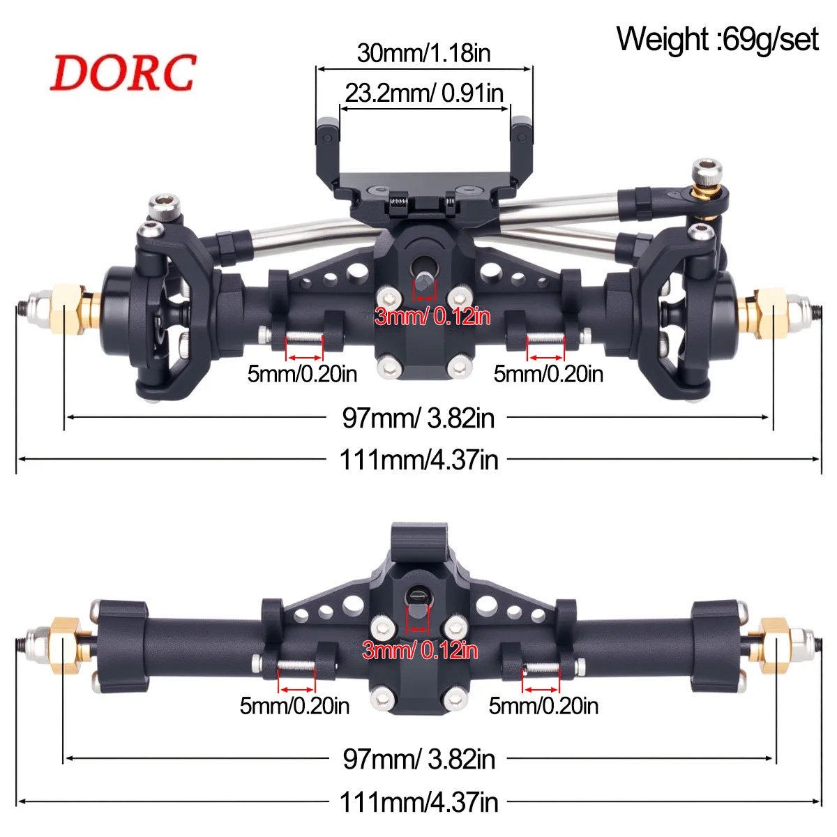 Rc Hobby Factory - SCX24 1/24용 서보 마운트가 있는 플라스틱